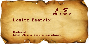 Lositz Beatrix névjegykártya